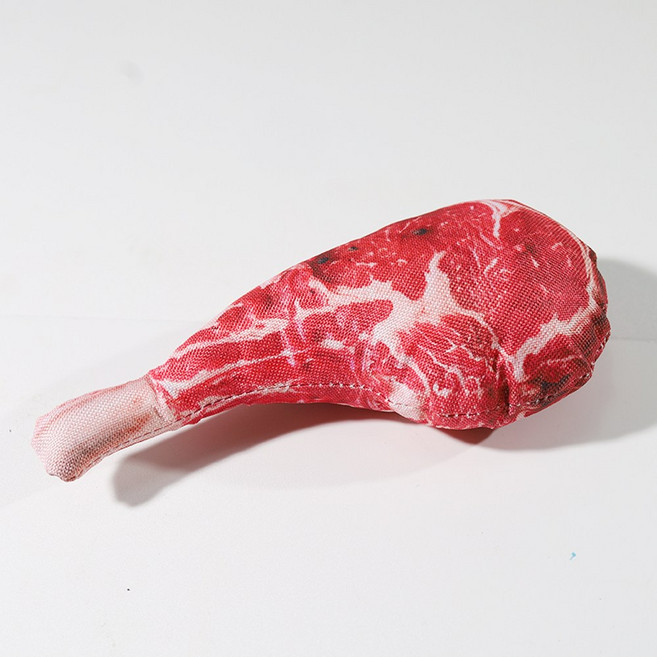 강아지 고기인형 장난감 토마호크 삑삑이 소리나는장난감, 레드, 1개