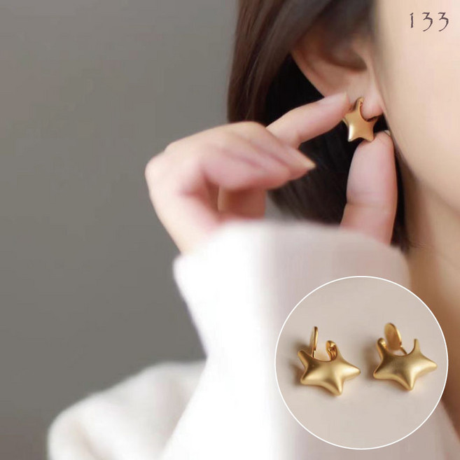 金星星 夾式耳環