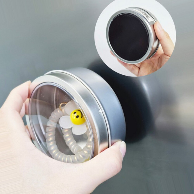 마그네틱 투명창 원형 틴케이스 소품 데코 보관 디자인, 본상품선택, 1개