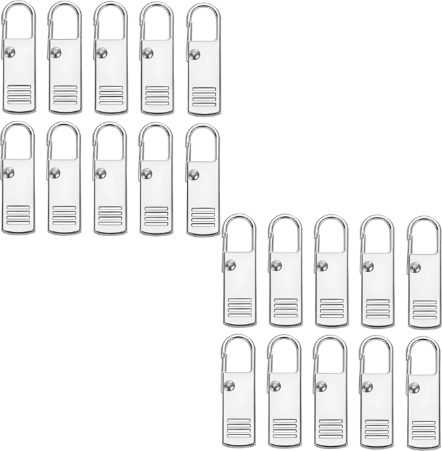 10개입 옷 가방 지퍼 손잡이 고리, 2세트, T298. Silver 10개