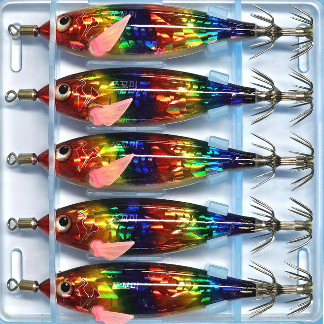 써모랩 씨넥스(SEANEX) 쪼꼬미 에기 (갑오징어 주꾸미 문어 한치 낙지 낚시용 에기), 1세트, 5.3g, JP35_23년 레이저 무지개(5개)