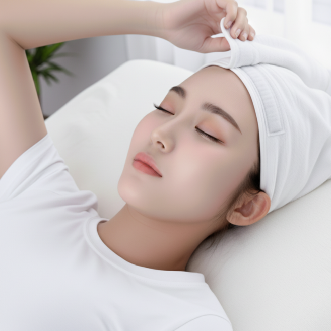 개꿀굿즈 피부미용 극세사 헤어 사각터번, 1개, 화이트