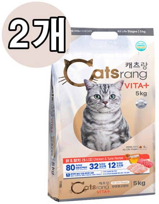 캐츠랑 전연령 사료10kg (5kg 2개), 닭+참치, 5kg, 2개