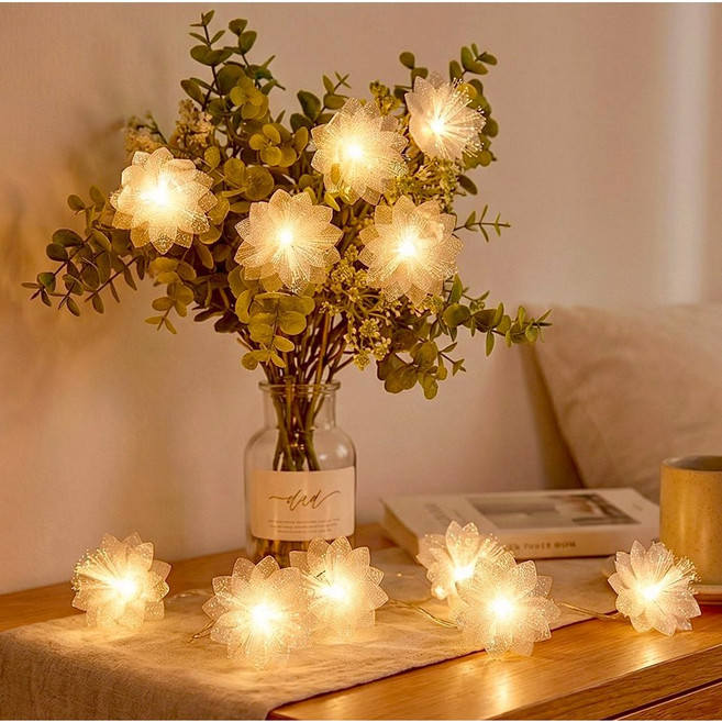 LED 꽃 조명 무드등 와이어 전구 감성 인테리어 장식 파티 선물, 혼합, 1개