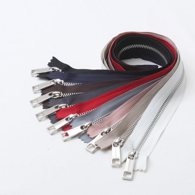 짱패브릭 5호 실버 - 고급메탈지퍼, 07 초코브라운/50cm, 1개