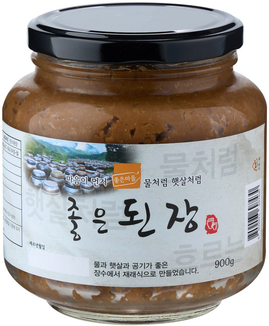좋은된장 전통 발효 맛있는 국산콩 100% 두레생협 무첨가 유리병, 1개, 900g