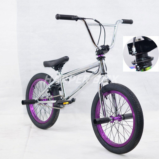 스턴트 BMX 티타늄 신형 입문용 그레이 바이크 자전거 고급형 20인치, 전기도금 테이프 퍼플 턴테이블, 1개