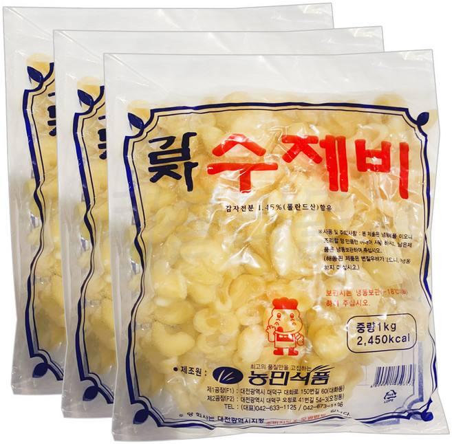 [팔도맛쟁이] 쫀득한 농민식품 감자 수제비, 3개, 1kg