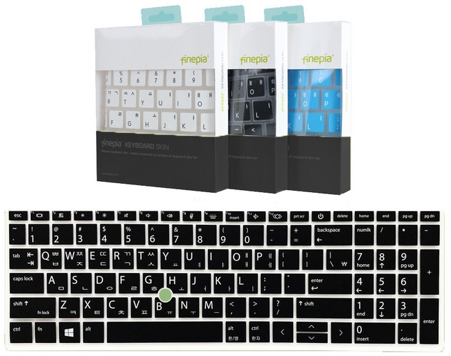 카라스 HP 엘리트북 855 G7/G8 15.6인치-한영 자판 키보드커버, 문자인쇄-블랙(엘리트북 855 G8), 1개