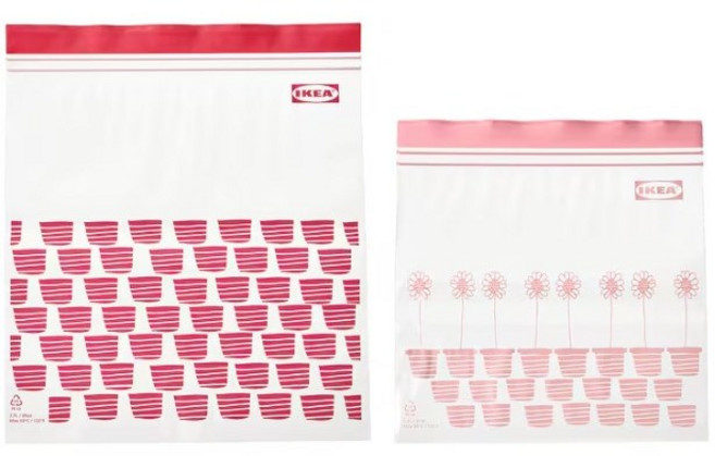 [당일출고] 이케아 지퍼백 대형 2.5리터 25매 + 중형 1.2리터 25매 총 50매, 2개, 50개입