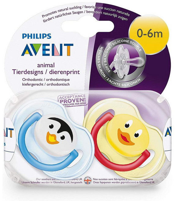 Philips Avent Classic 矽膠安撫奶嘴(0-6M) SCF182/23, 1個, 藍色系