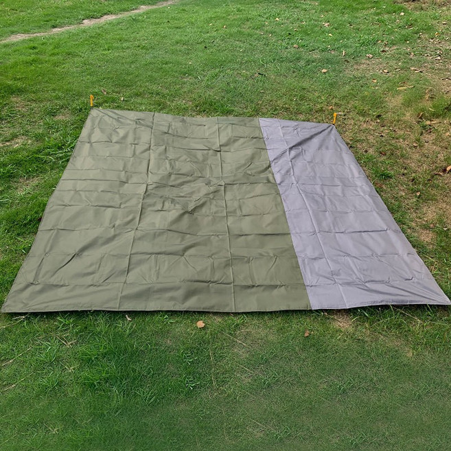 Wellhouse 防水防潮野餐墊 戶外露營墊 200 x 210cm, 軍綠色拼灰