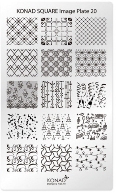 코나드 스탬핑네일아트 이미지 스퀘어플레이트 셀프네일재료, 스퀘어플레이트-20, 1개