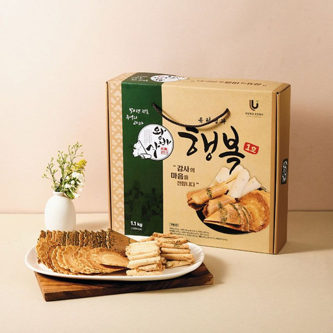 유림명과 행복 1호 전병, 3개, 1.1kg