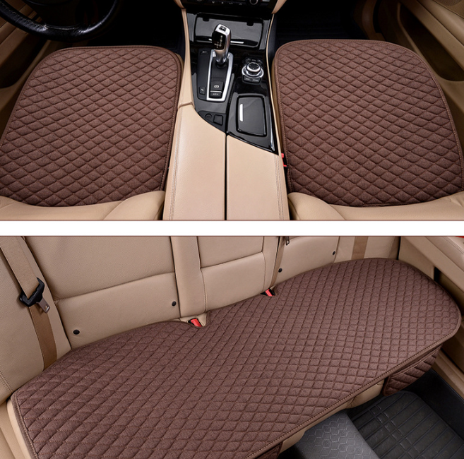 차량용방석 사계절 항균 마소재 이염방지 대형전용 기아 K8 K9 제네시스 G70 G80 G, 1개, 브라운(세트-앞좌석2뷧자석1)