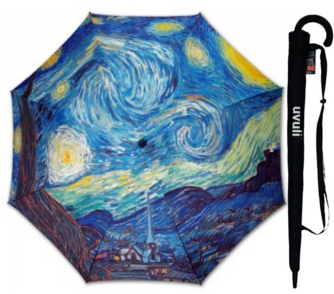 장우산 65 명화 1단 고흐 별이빛나는밤에 멜빵 국산 수제 제작 선물 헬로레인캣츠