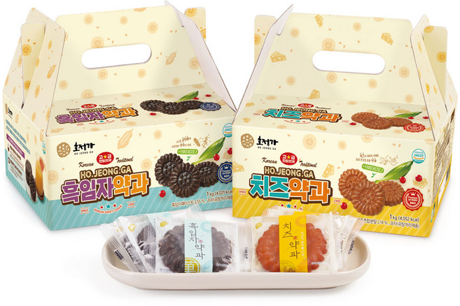 호정가 치즈약과세트(1KG) + 흑임자약과(1KG) / 전통과자 기획묶음상품, 1세트, 1kg