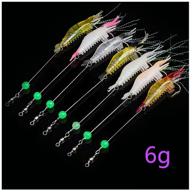 새우웜 야광 가짜미끼 루어리얼 바다 농어 우럭 낚시세트 10개입, 1개, 60g, 혼합색상