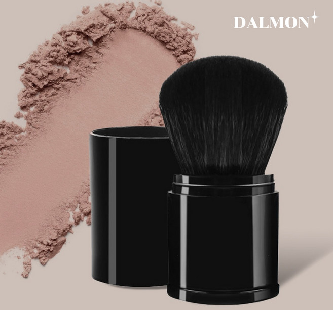 달몬 365 휴대용 멀티 메이크업 파우더 블러셔 브러쉬, 1개, 블랙