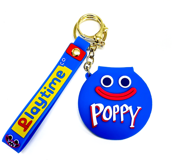 블루 핑크 괴물 굿즈 뽁뽁이 푸쉬팝 팝잇 가방 열쇠고리, 1개, 손거울 키링(블루괴물)