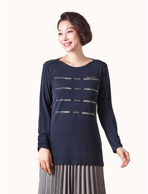 마담엘레강스 유앤아이 핫픽스 티블라우스 K204BL02