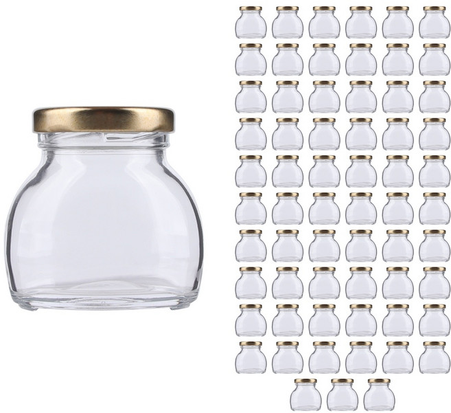 공병상회 다용도 유리병 시리즈 + 러그캡/골드, 64개, 100ml