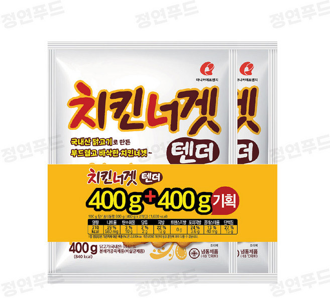 마니커에프앤지 치킨너겟텐더, 400g, 2개