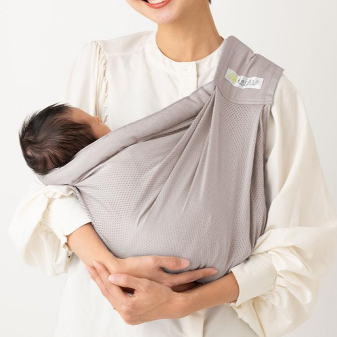 케라타 신생아 메쉬형 슬링 아기띠 베이비슬링 포대기 요람자세, 그레이