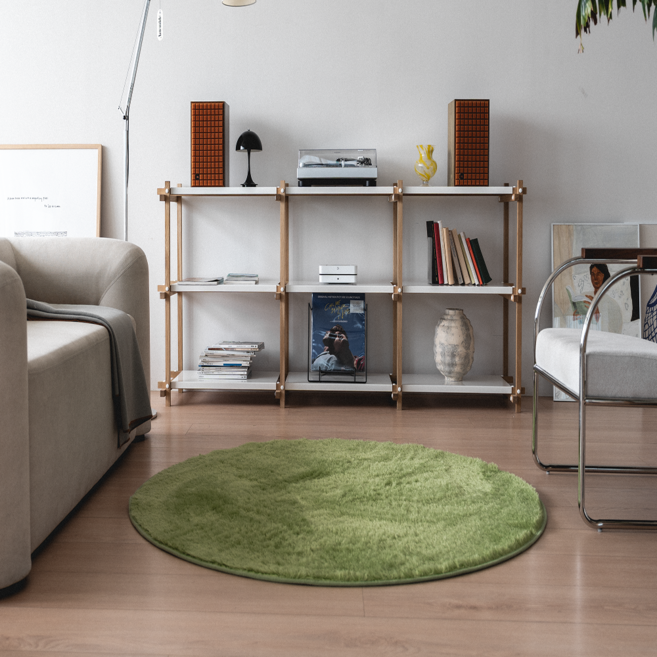체고케어 잔디 원형 러그 거실 장모 원형카페트