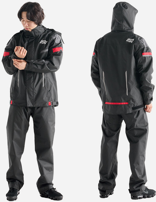 IRON 프리미엄 우비 상하세트, 레드