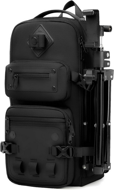 남성용 오즈코 다용도 슬링백 대용량 크로스바디 숄더백 방수 슬링 가슴 백팩 삼각대 홀더 장착 야외 여행 사진 촬영용 블랙