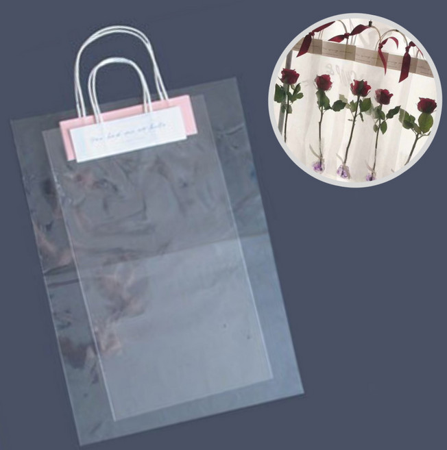 투명 꽃 선물 포장 봉투 소형 10장 예쁜 pvc 비닐팩 생일 가방