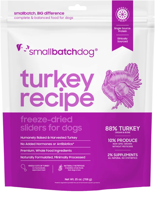 [공식] 스몰배치 강아지 동결건조사료 터키 슬라이더 25oz(708g), 칠면조, 708g, 1개 - 쿠팡