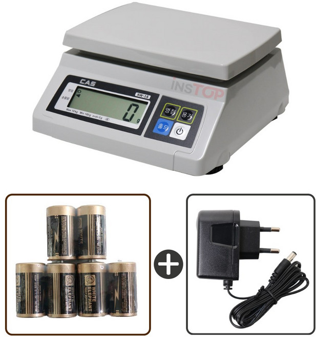 카스 SW 업소용 산업용 2kg 5kg 10kg 20kg 30kg 계량 전자저울 건전지 아답터포함, 1개, 5kg/2g SMPS 아답터포함