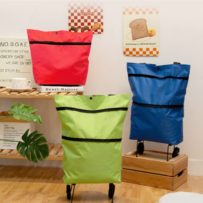 접이식쇼핑카트 휴대용장바구니 시장가방 시장카트 시장바구니 휴대용카트 1+1(1세트)