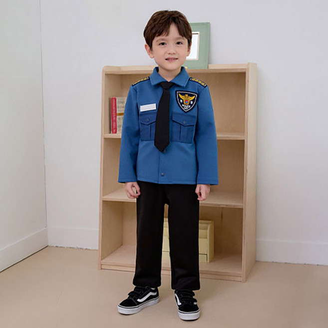 청록 아동 경찰복 코스튬 어린이 역할놀이 상하세트 의상
