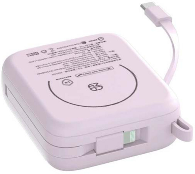 COZY SSB 迷你固態行動電源 10000mAh 20W 快充 附充電線, 丁香紫, COZY H20