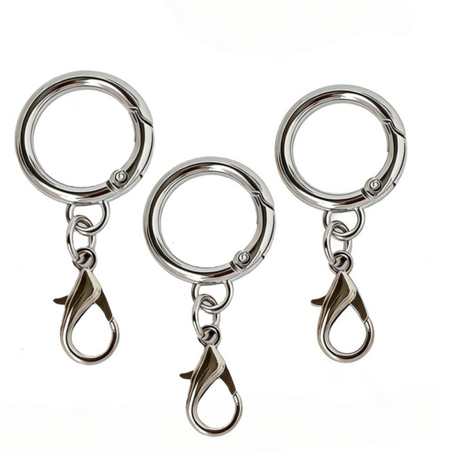 열쇠 키링 열쇠고리 8개입 원터치고리, 1개, 원터치 고리 실버