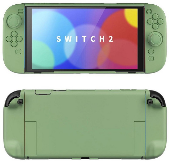 Playvital PlayVital Hard Case for Nintendo Switch 2 with Extra Stand & Thumb Grip Caps | Split Des, 말차 그린
