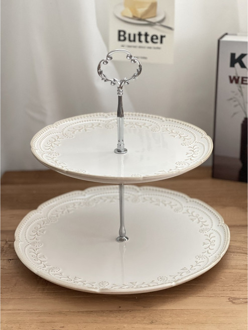 헤세드 애프터눈티 디저트 트레이 케이크스탠드 2단 1개, 헤세드2단케이크