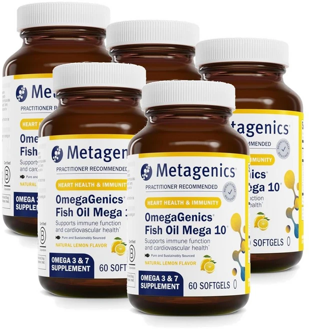 메타제닉스 오메가제닉스 피쉬오일 메가10 소프트젤 Metagenics OmegaGenics omega3, 5개, 60정 - 쿠팡