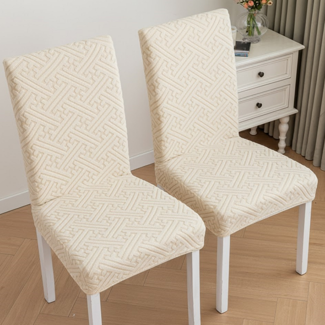 라멜리 식탁의자 커버 북유럽풍 고급자카드, 2개, 오크 화이트