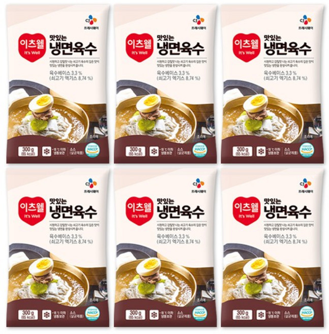 CJ 이츠웰 냉면육수 300g, 6개