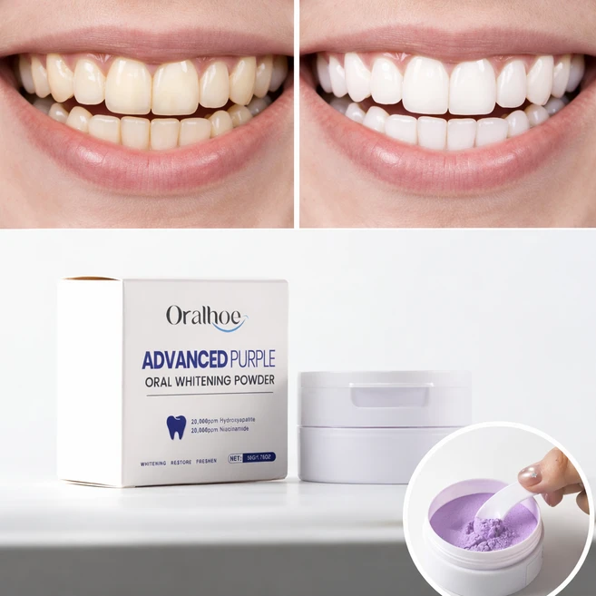 퍼플가루치약 치석제거 잇몸질환 구강청정 충치예방 구취제거, 1개, 50g - 쿠팡