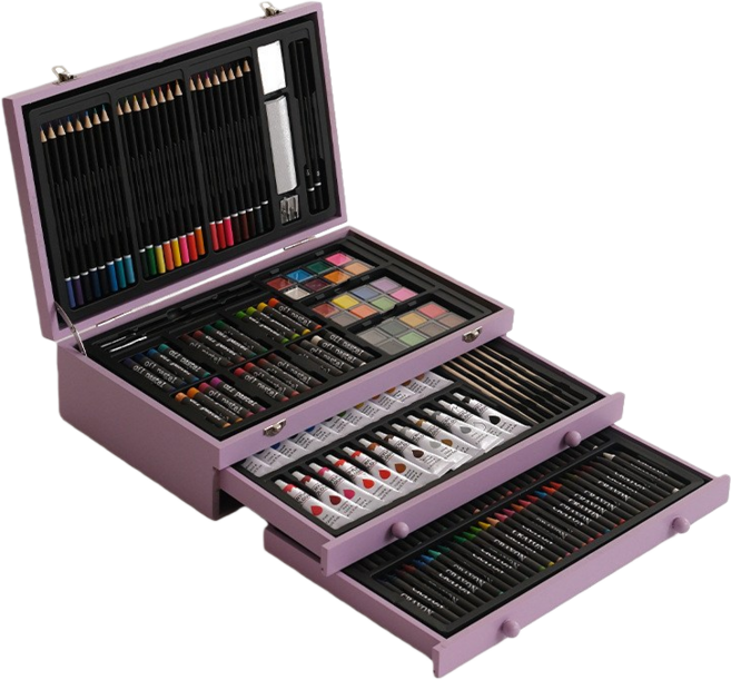 가남 175건 미술 문구세트 프리미엄 아트 색연필 크레파스 종합 수채화 세트, 퍼플, 1세트