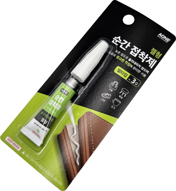젤 타입 순간접착제 3g 젤형 본드 금속 목재 가죽 고무 신발 도자기 타일 다용도 접착제, 5개