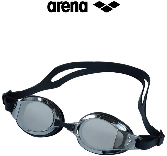 아레나 arena 돌핀 트레이닝 미러 수경 A5AC1AG46 AGW-460M 물안경 수영수경 수영안경, 1개, BLK