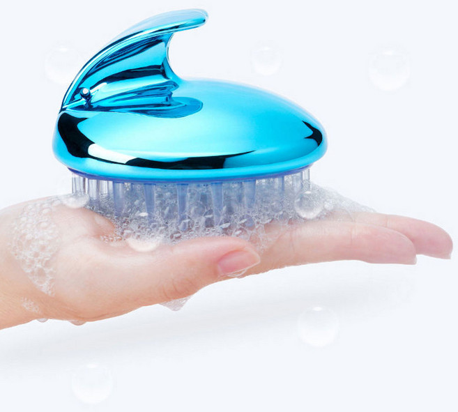 샴푸브러쉬 실리콘 두피마사지 두피 브러쉬 빗 샴푸솔 머리감는 솔, 블루메탈, 블루메탈, 1개