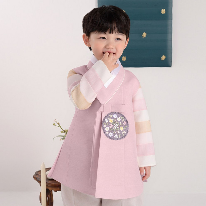 이설한복 50002 별빛이준 한복 저고리 + 쾌자 + 바지 세트