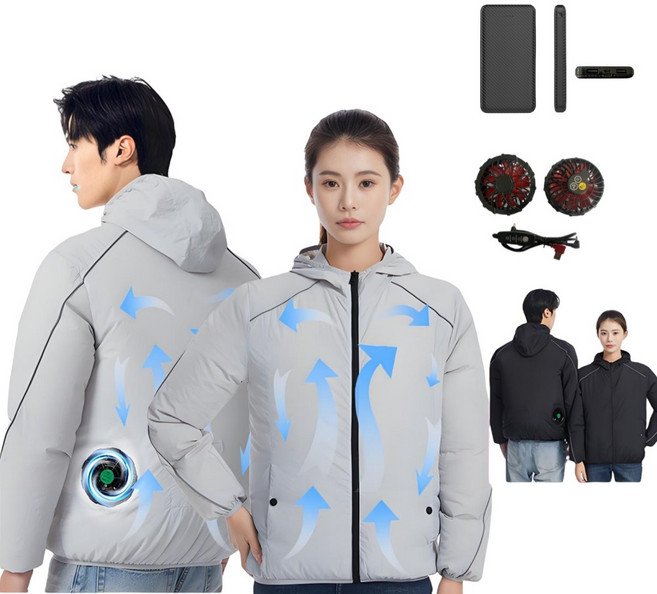 KC인증 쿨링 자켓 선풍기조끼 냉풍조끼 근무복 아이스 선풍기옷 여름작업복 남녀공용 낚시 등산 실외 자외선 차단 냉각옷